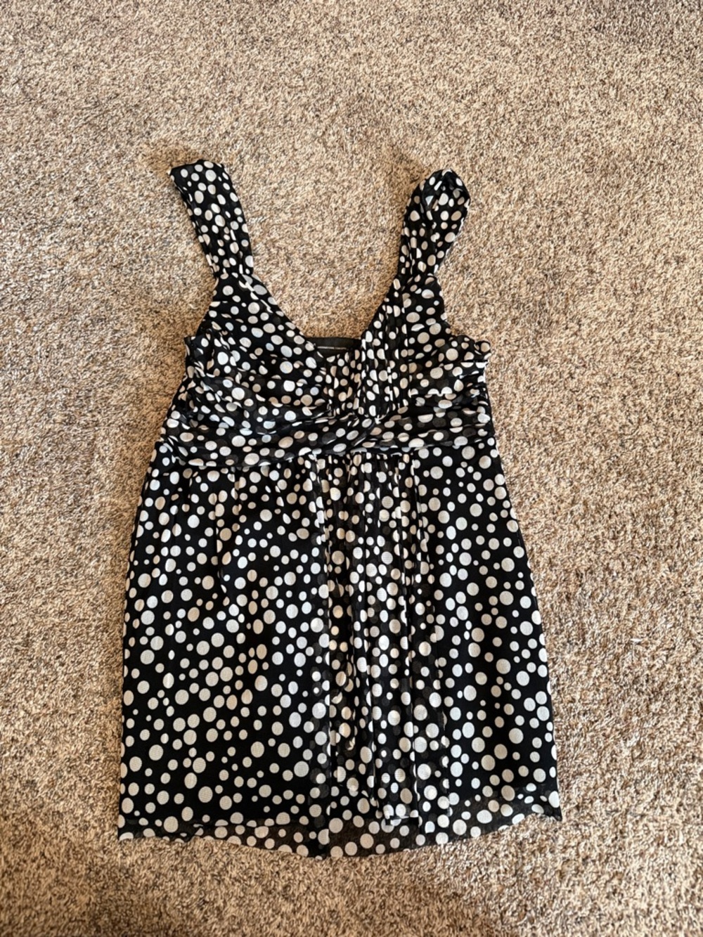 INC International Concepts Black and White Polka Dot Sleeveless Dress